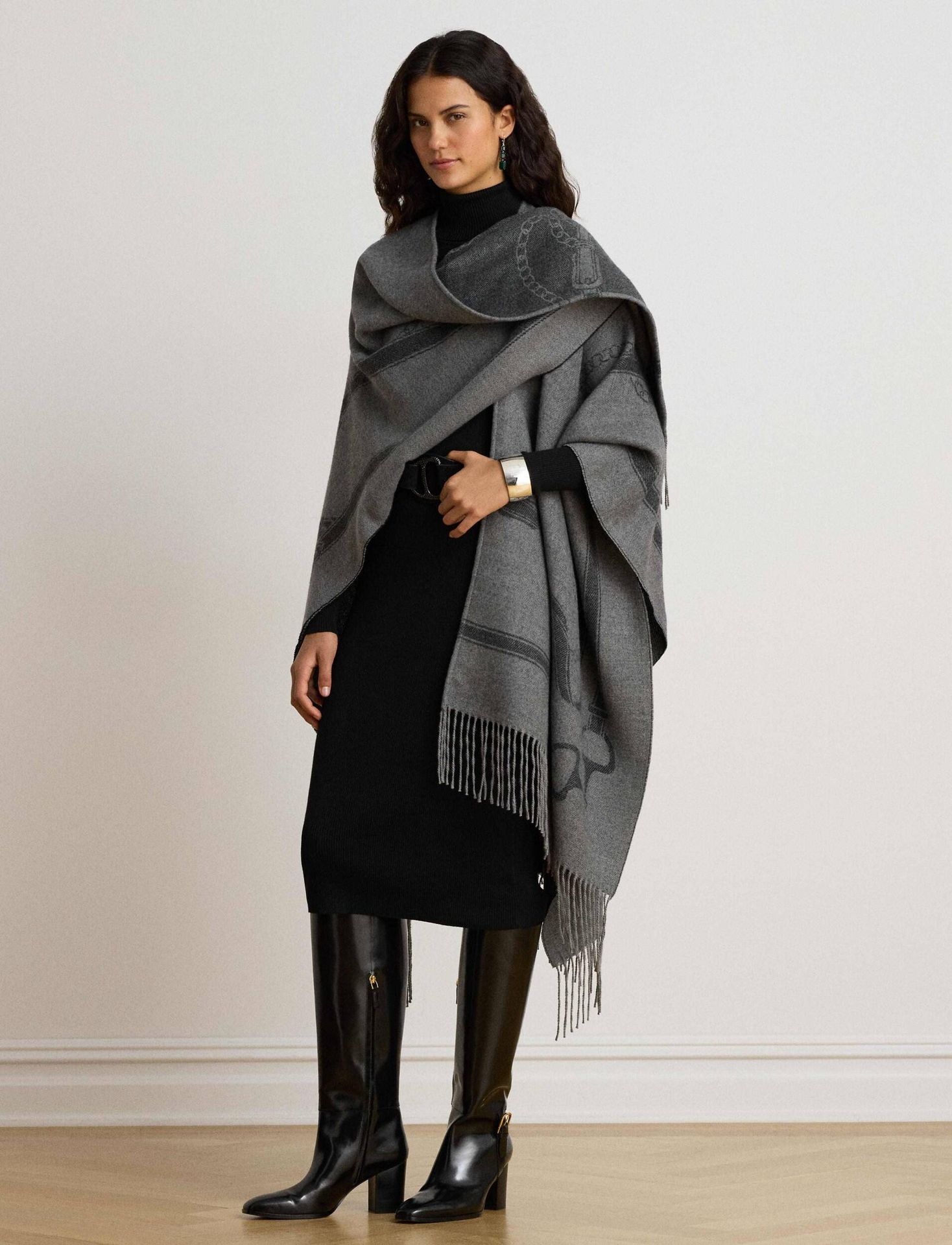 LAUREN RALPH LAUREN Ponczo z dodatkiem wełny