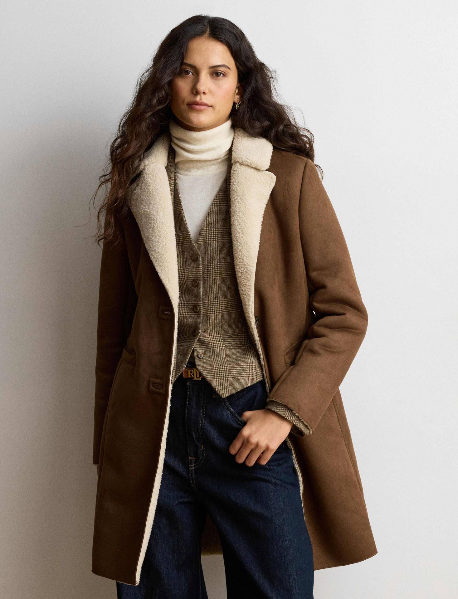 LAUREN RALPH LAUREN Kożuch Straight fit shearling
