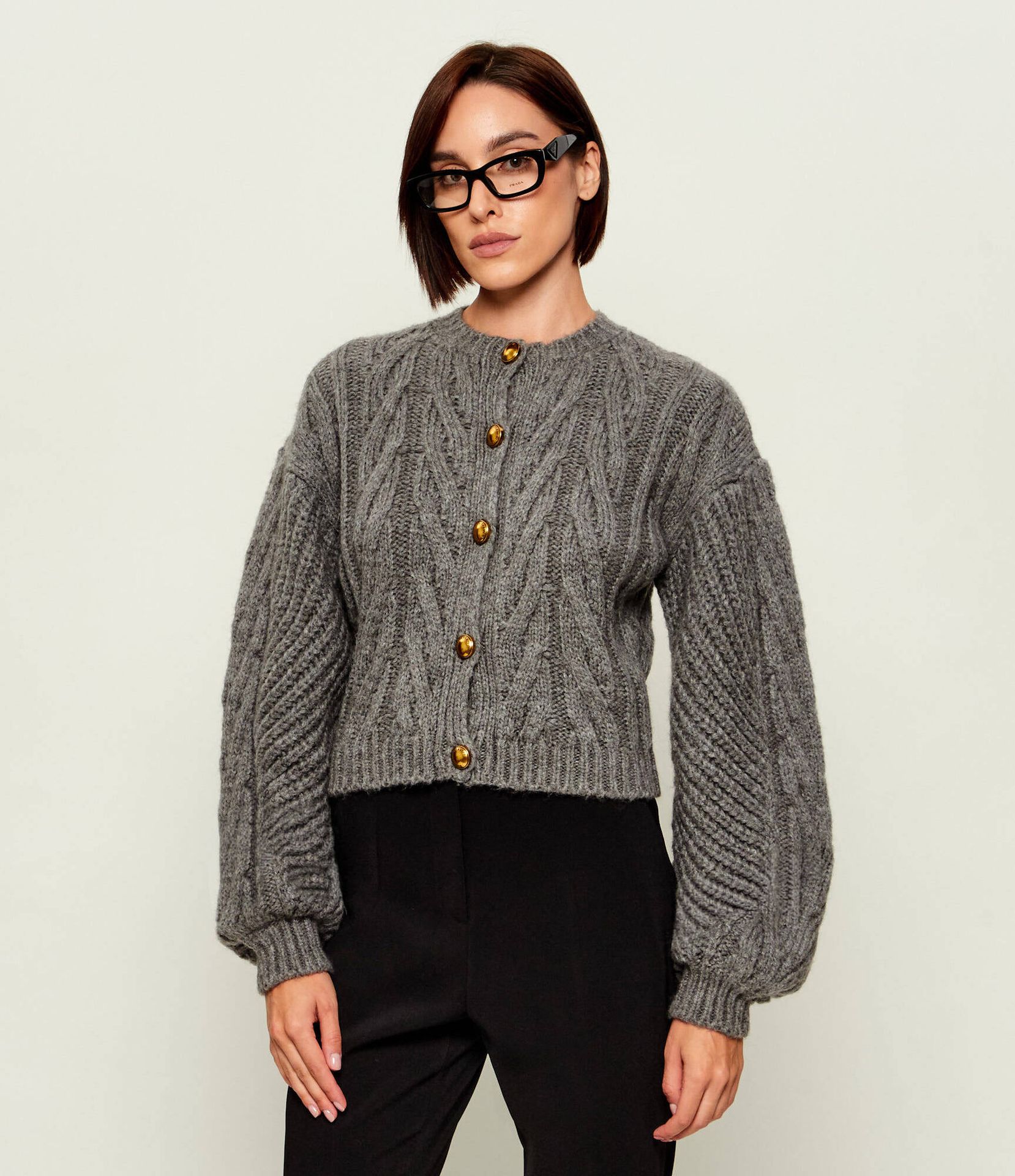 Elisabetta Franchi Kardigan Loose fit z dodatkiem wełny