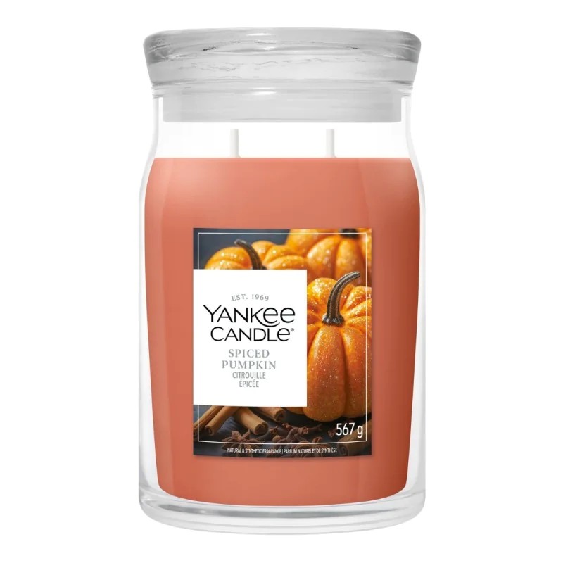 Yankee Candle Signature Świeca w Dużym Słoiku z Dwoma Knotami Spiced Pumpkin