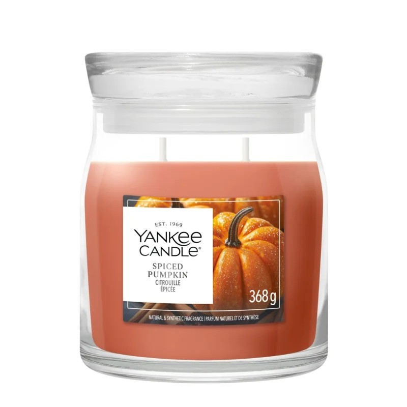 Yankee Candle Signature Świeca w Średnik Słoiku z Dwoma Knotami Spiced Pumpkin