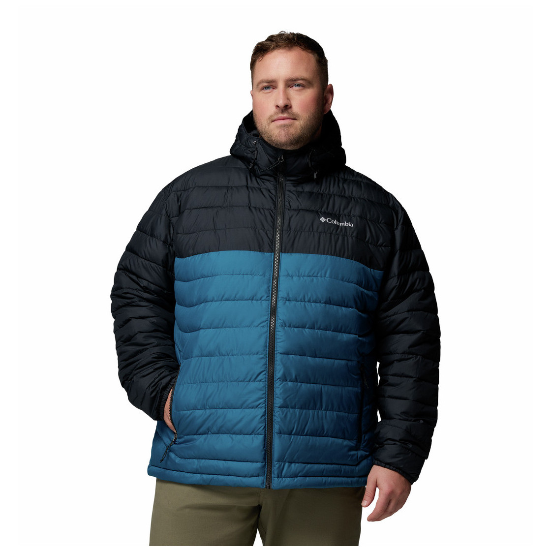 Kurtka męska Columbia Powder Lite™ II Hooded Jacket Rozmiar: L / Kolor: czarny/niebieski