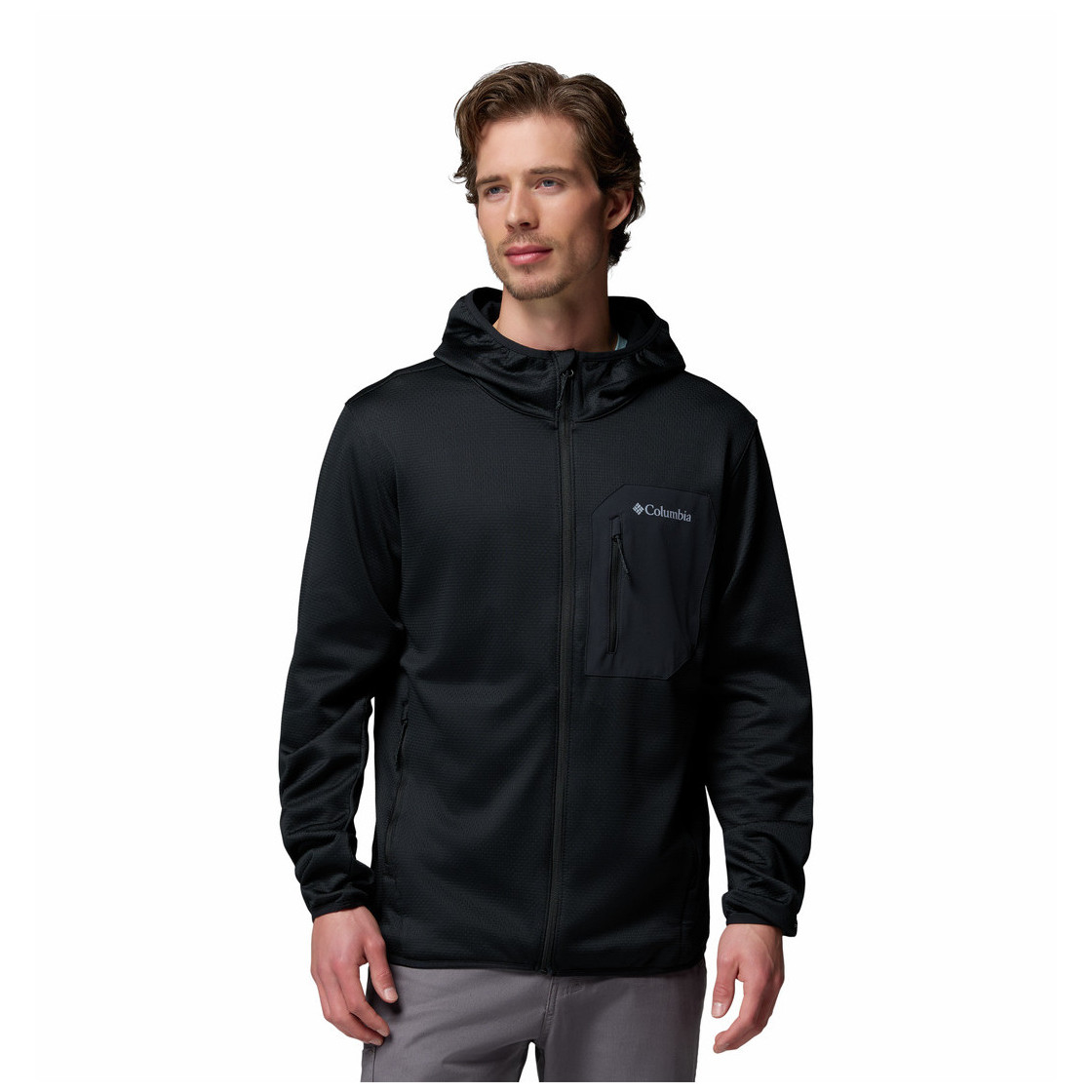 Kurtka męska Columbia Tall Heights™ Hdd Grid Fleece Full Zip Rozmiar: L / Kolor: czarny