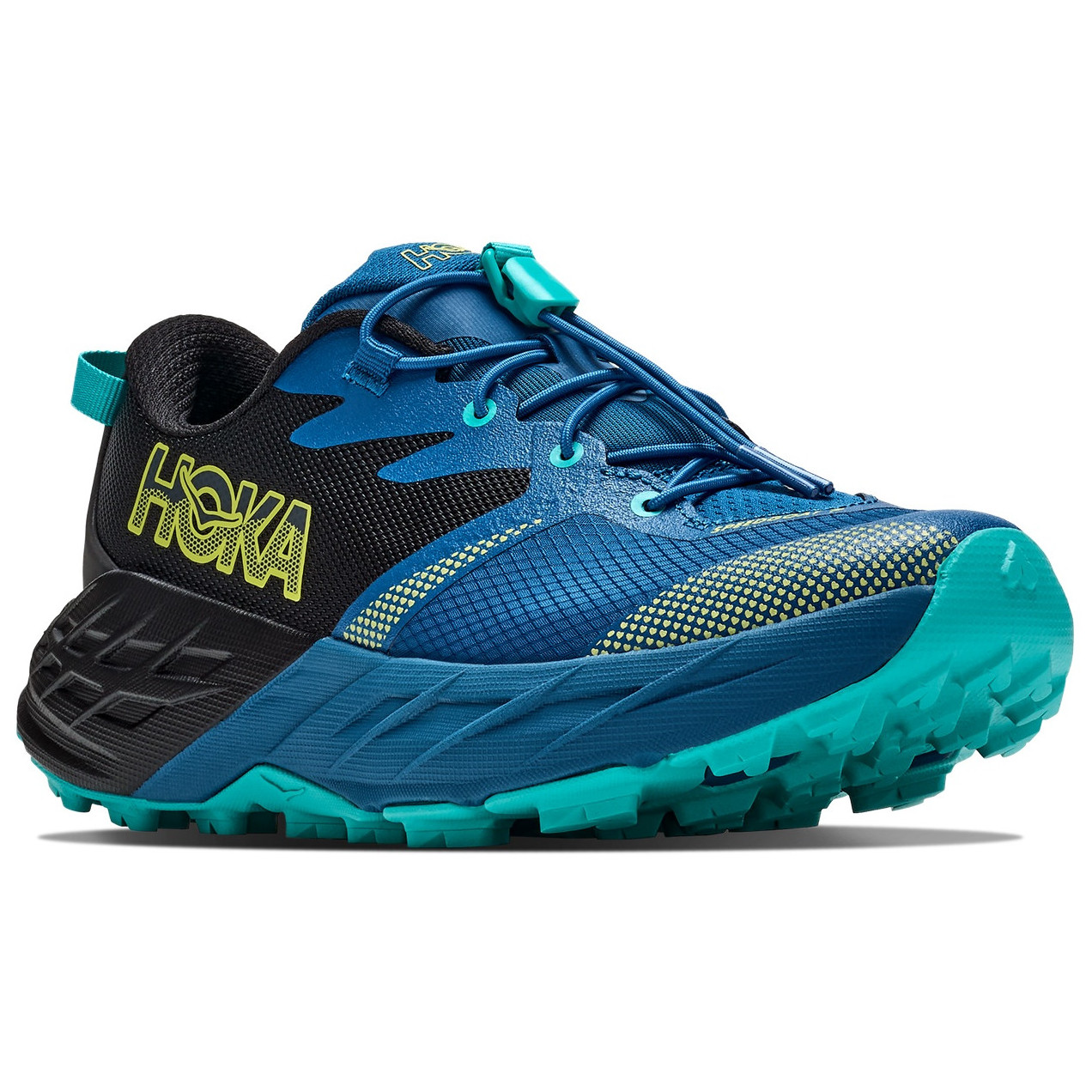 Buty dziecięce Hoka Speedgoat 7 Big Kids Black/Night Glow Blue Rozmiar butów (UE): 38 2/3 / Kolor: niebieski/czarny