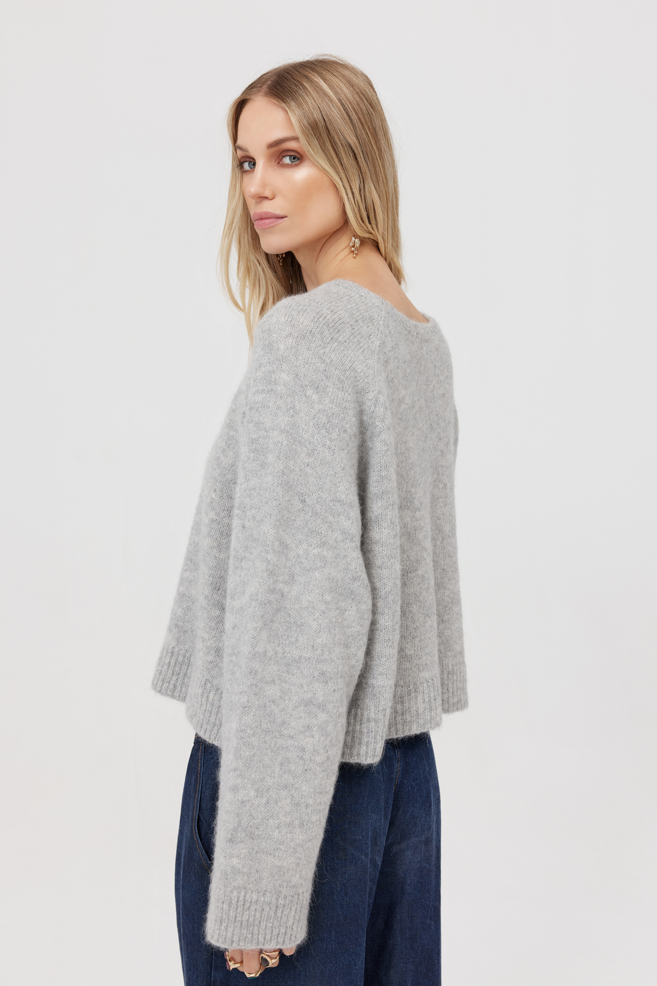 Sweter z alpaką Birkin jasnoszary