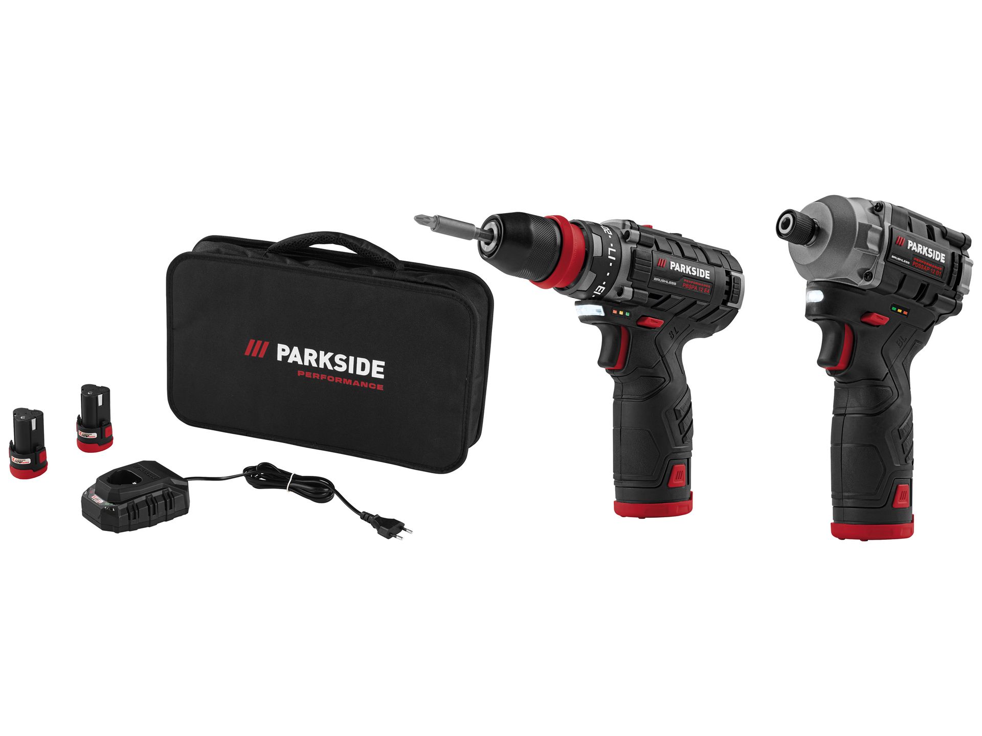 PARKSIDE PERFORMANCE® Zestaw startowy: akumulatorowa wiertarkowkrętarka, 12 V, oraz akumulatorowa zakrętarka, 12 V