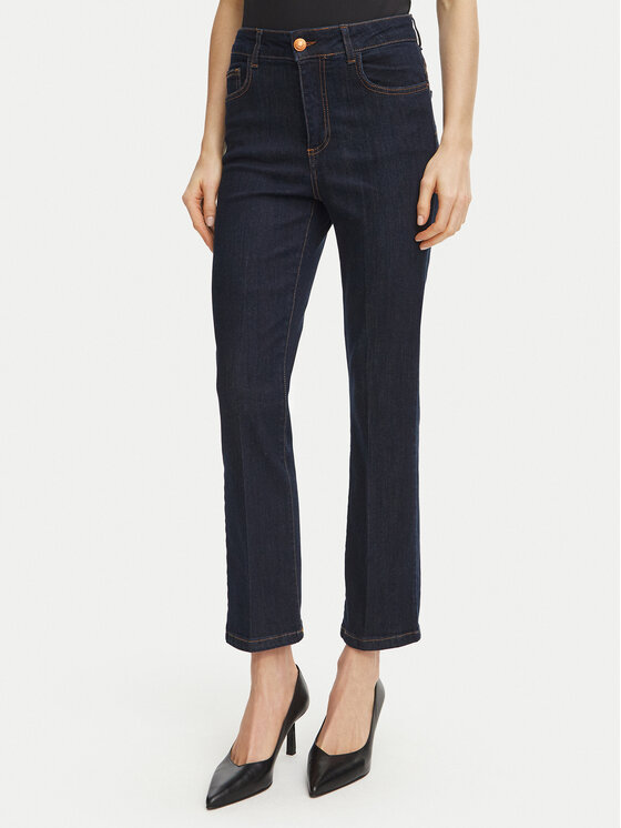 Fracomina Jeansy FY26WV9006D46093 Czarny Cropped Fit