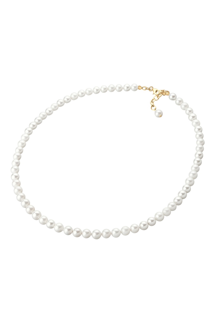 Elli Damski Szlachetny Panna Młoda Skromny z perłami z muszli w srebrze 925 Sterling Silver Naszyjniki 1 ct