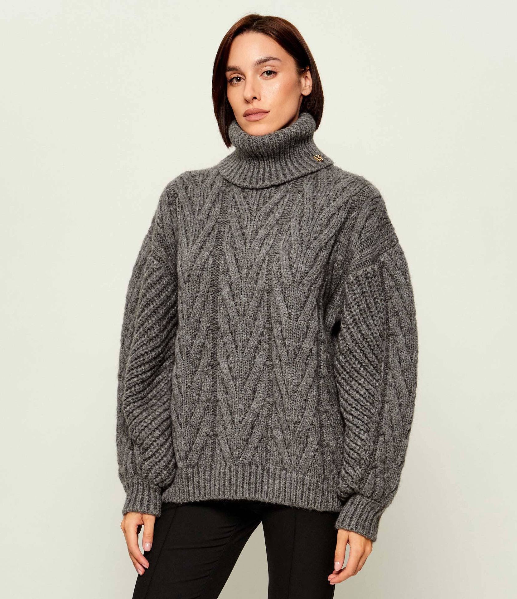 Elisabetta Franchi Golf Loose fit z dodatkiem wełny