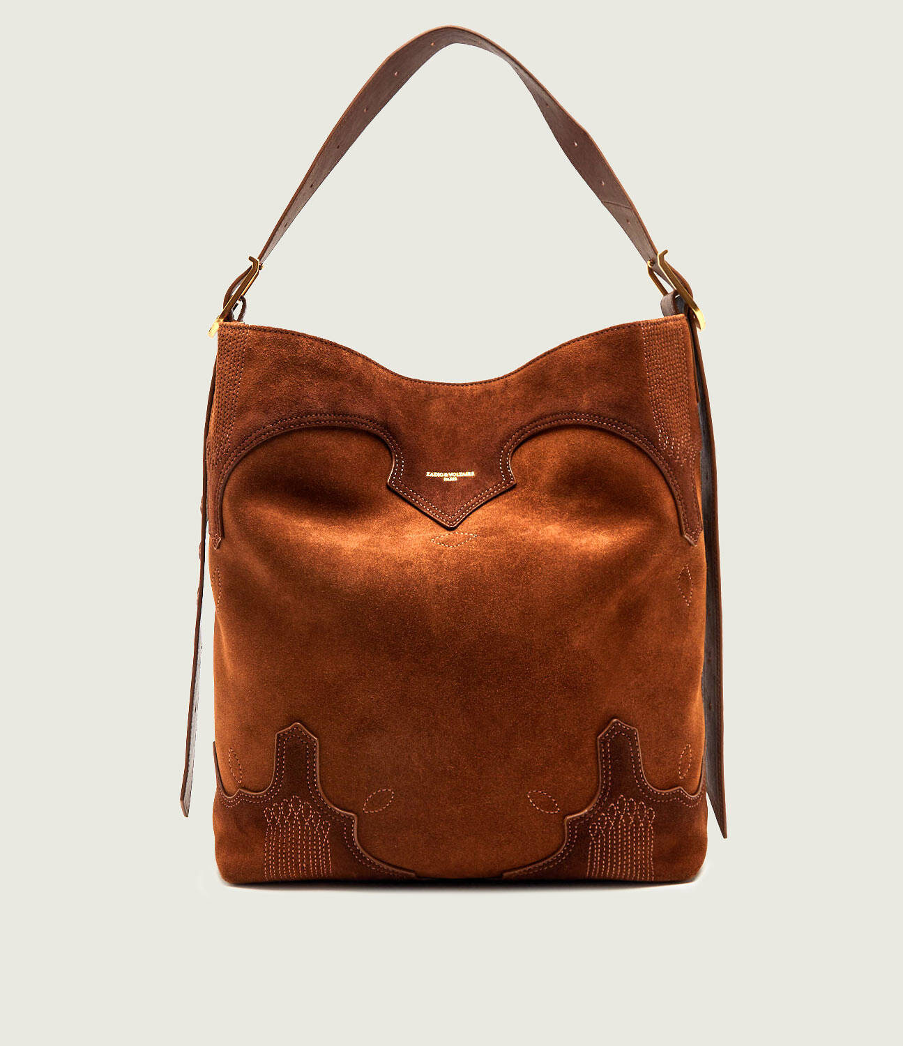 Zadig&Voltaire Shopperka Jane Western zamsz