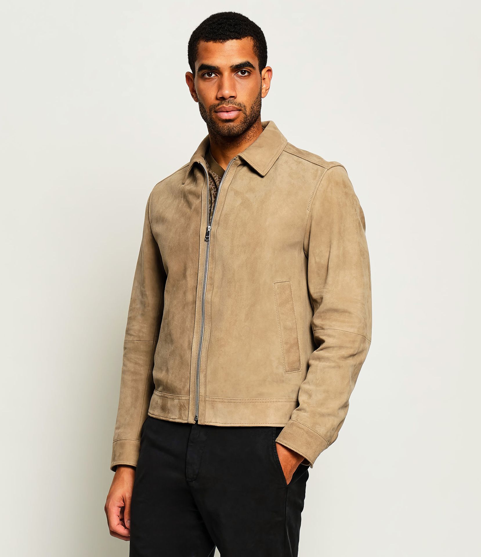 BOSS BLACK Kurtka H-Malbano7 Regular Fit zamsz