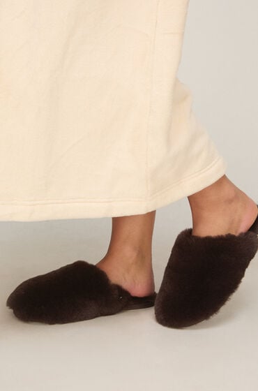 Hunkemöller Kapcie Faux Fur Brązowy