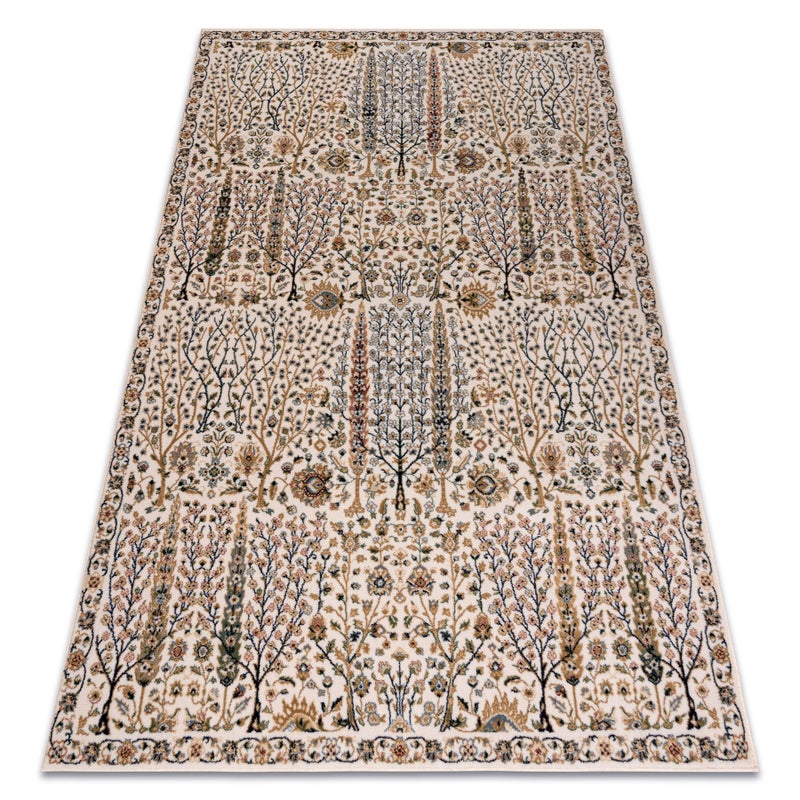 Dywan wełniany NAIN Kwiaty, ramka 1639/51333 beż / niebieski 120x170 cm