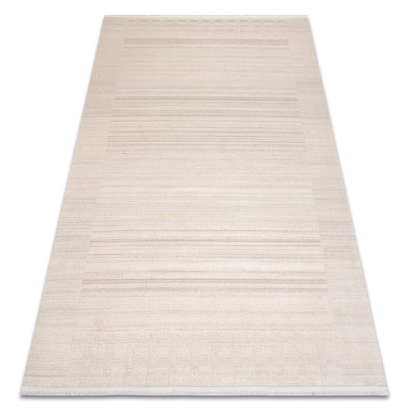 Dywan FROJE 3614 Linie, ramka - Styl skandynawski, strukturalny, nowoczesny krem / beż 160x220 cm