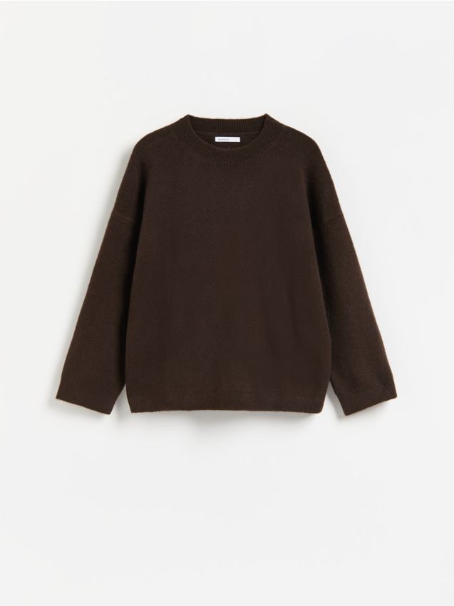 Reserved - Sweter z domieszką wełny - brązowy