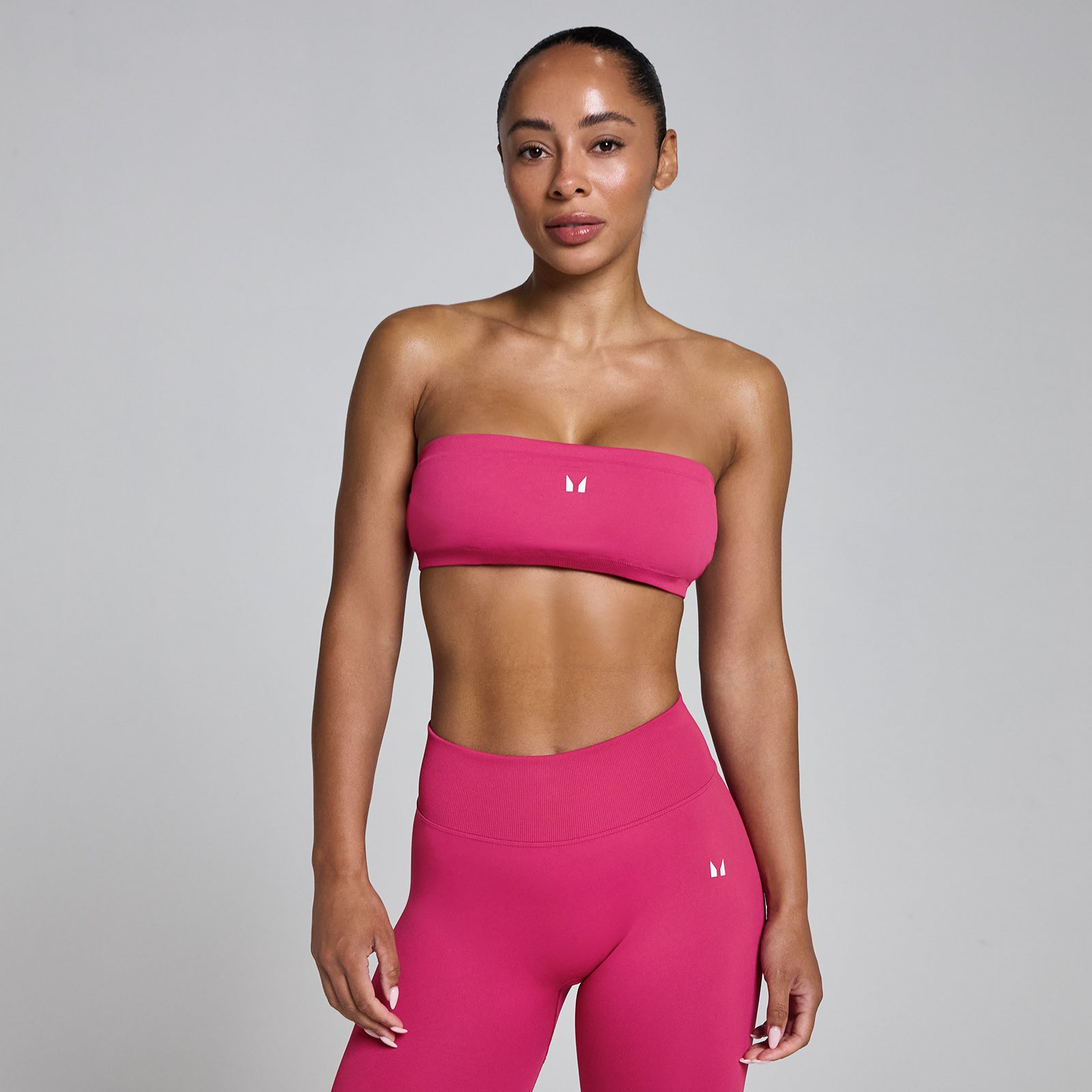 Damski Biustonosz Sportowy Bandeau MP Lift - Intensywna Jagoda - XXL