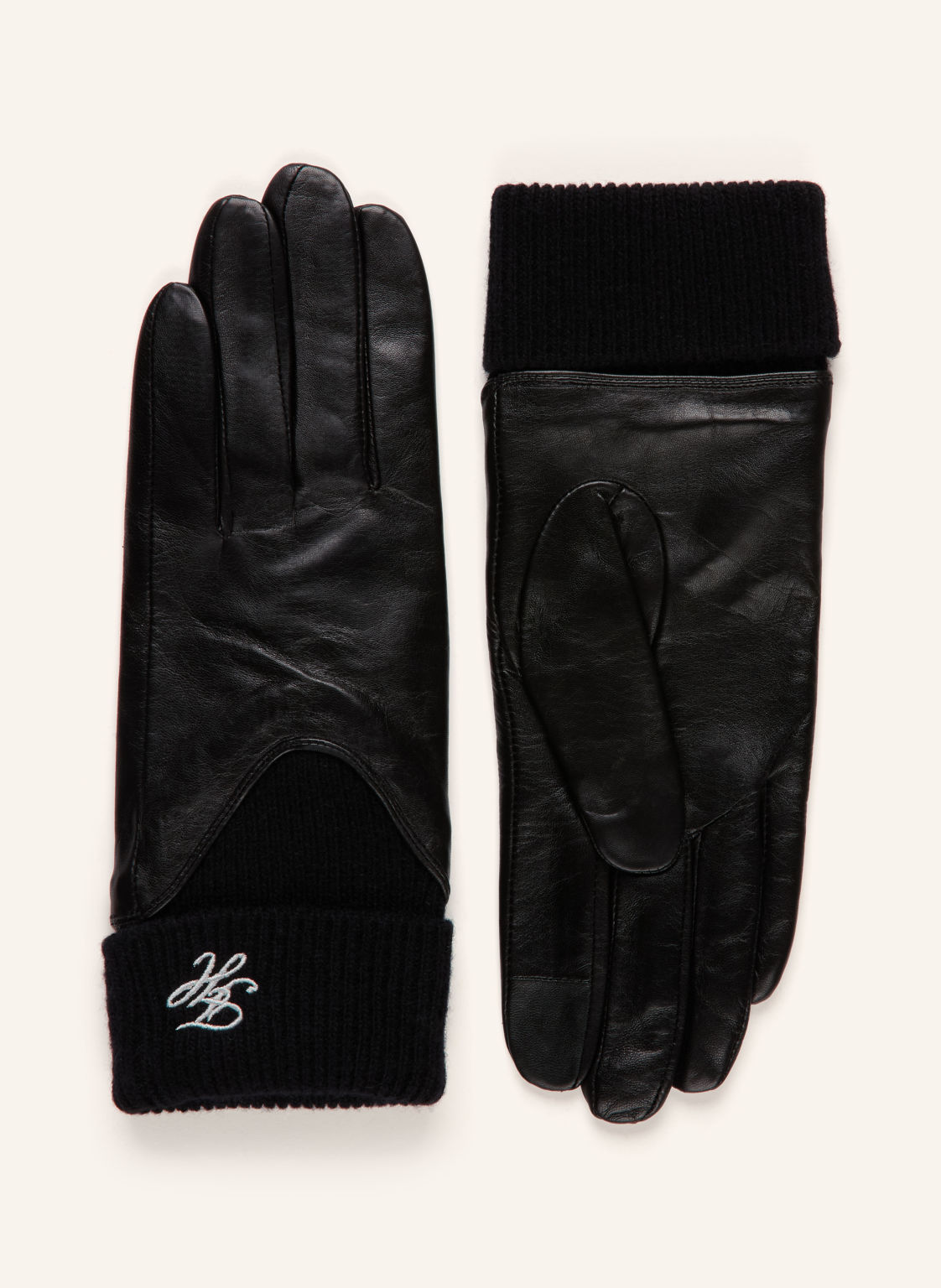Tommy Hilfiger Skórzane Rękawiczki schwarz