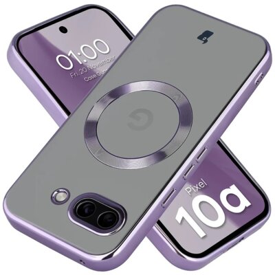 BIZON Etui Case GuardO do Google Pixel 10a Przezroczysto-fioletowy