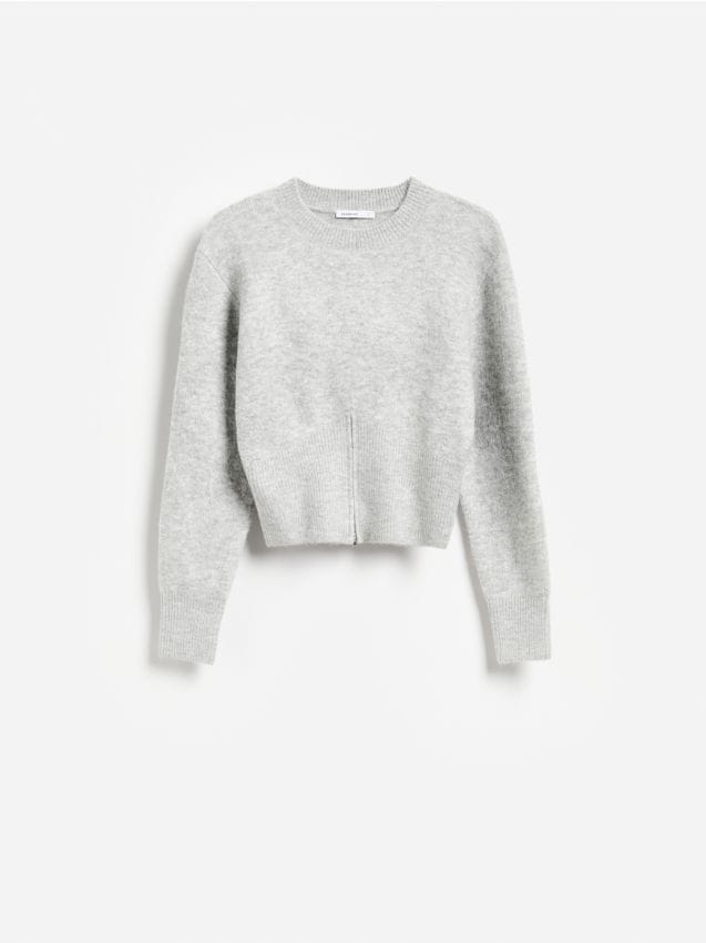 Reserved - Sweter z zapięciem na zamek - jasnoszary
