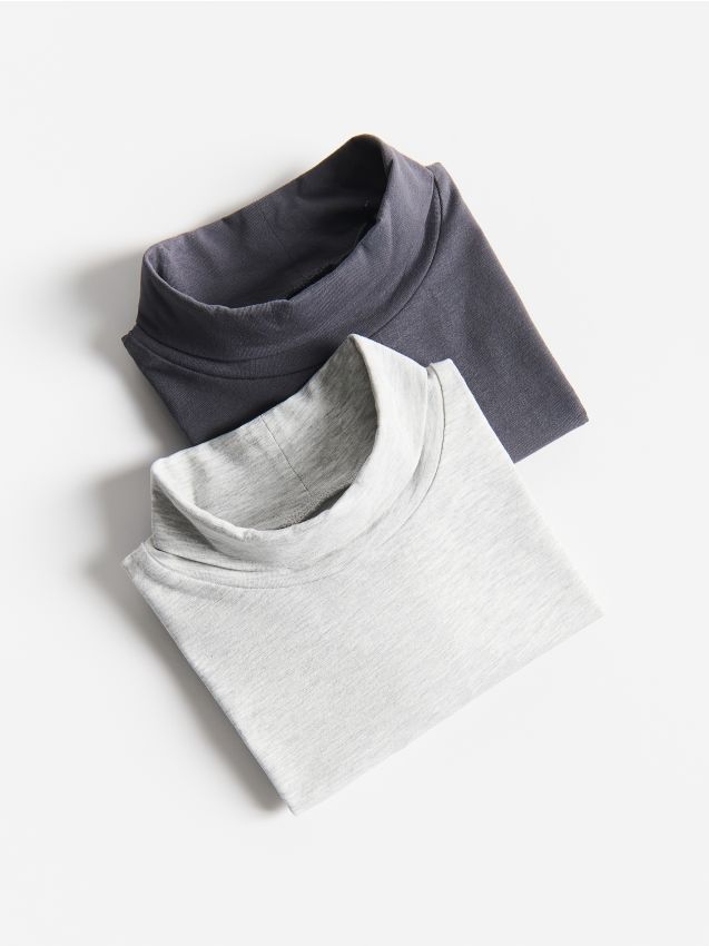 Reserved - Longsleeve z bawełną 2 pack - ciemnoszary