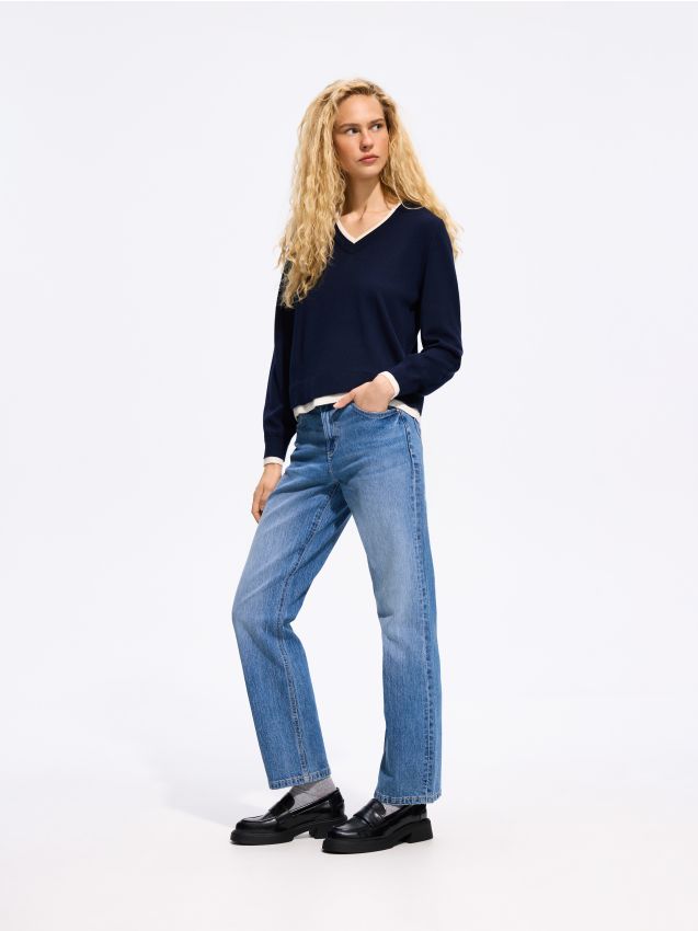 Reserved - Jeansy straight fit - niebieski