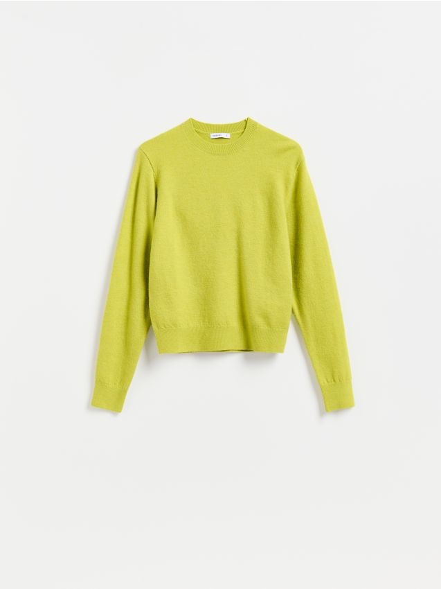 Reserved - Gładki sweter - zielony