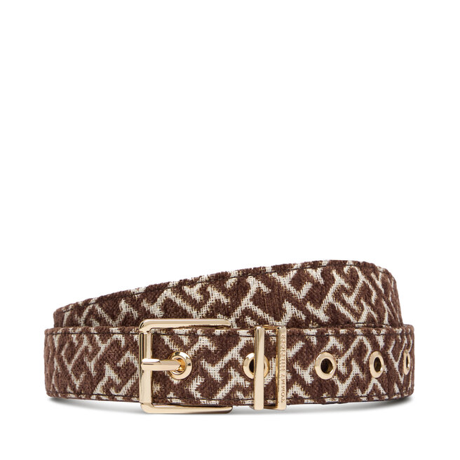 Pasek Tommy Hilfiger Th Square 2.5 Jacquard AW0AW19141 Brązowy