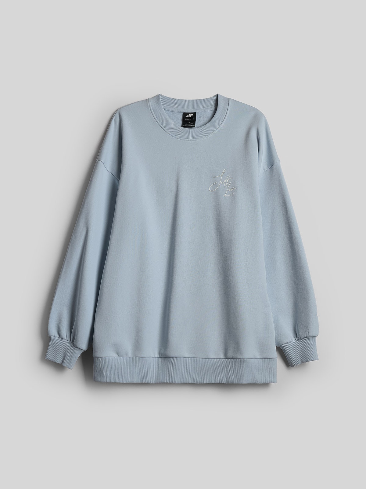 4F Bluza dresowa relaxed bez kaptura damska - niebieska S