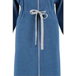 Cawo Szlafrok damski Home Active Hooded Blau-Melange-Silber