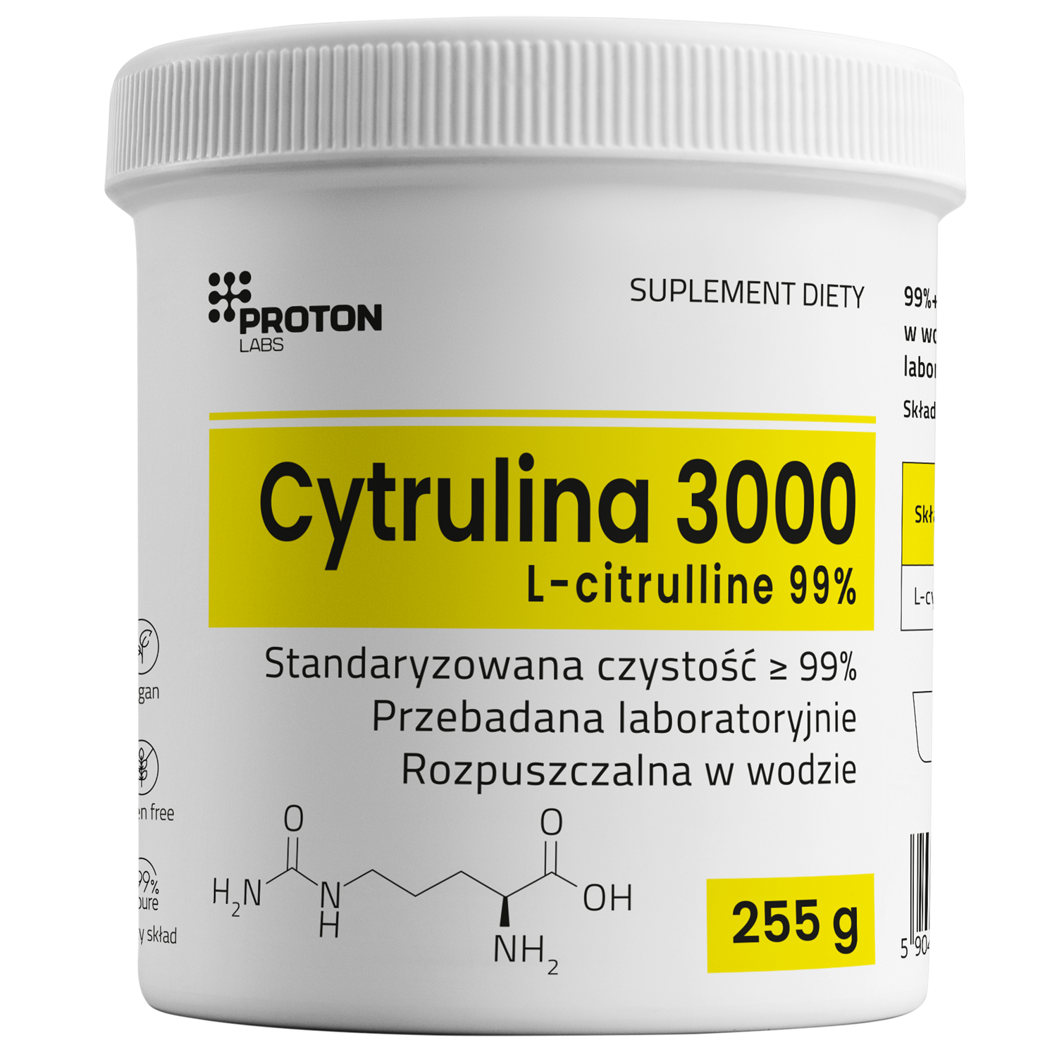 Proton Labs Cytrulina 3000 (L-cytrulina), 255 g