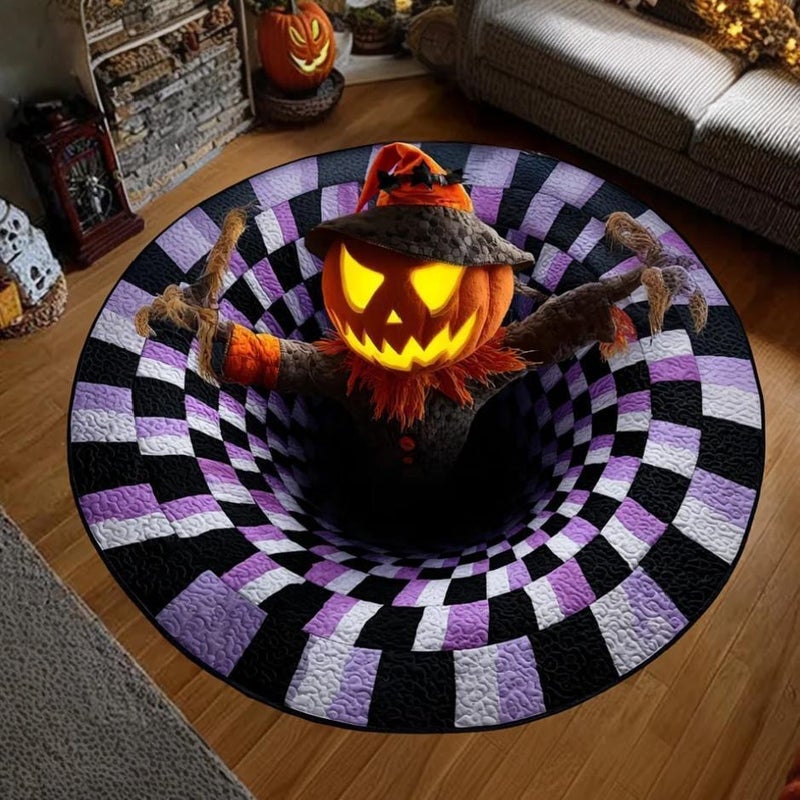 Ten dywan na Halloween o średnicy 140 cm (1 sztuka) to idealny wybór do dekoracji domu w okresie świątecznym.