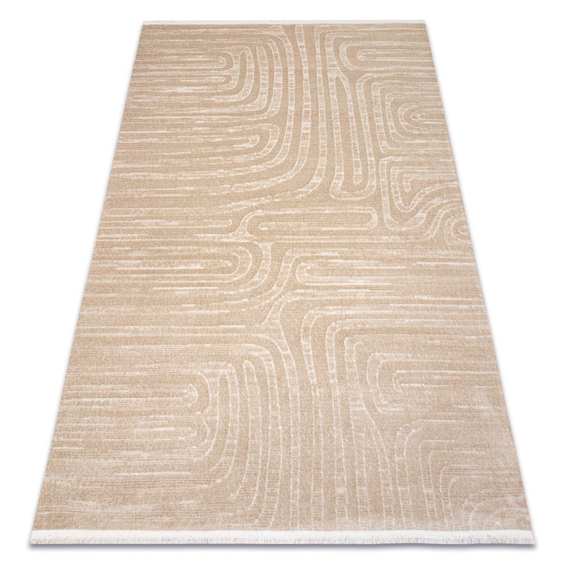 Dywan FROJE 1774 Linie - Styl skandynawski, strukturalny, nowoczesny beż 160x220 cm