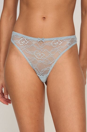 Hunkemöller Stringi z Wysokim Wycięciem Hailey Niebieski