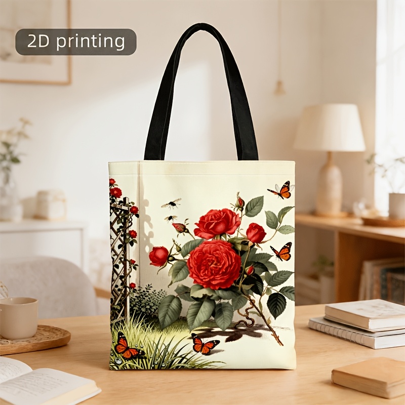 TEMU 1 Torba na ramię i torebka ręczna odpowiednia zarówno dla mężczyzn, jak i kobiet, unisex torba typu tote z nadrukiem 2D w stylu vintage z