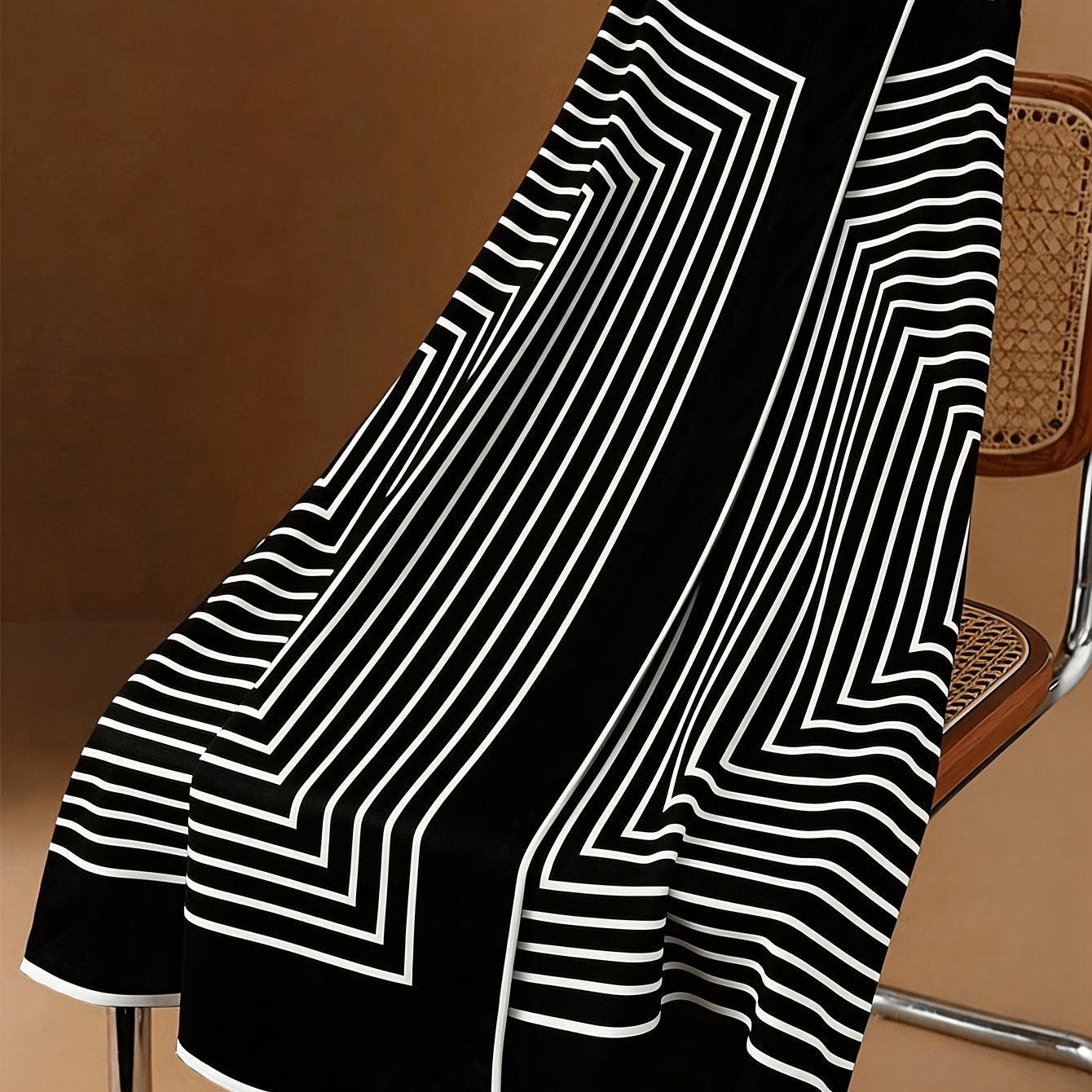 TEMU Elegancka damska spódnica A-line w beżowym kolorze z geometrycznym nadrukiem diamentów, idealna na wakacje, w stylu wrap