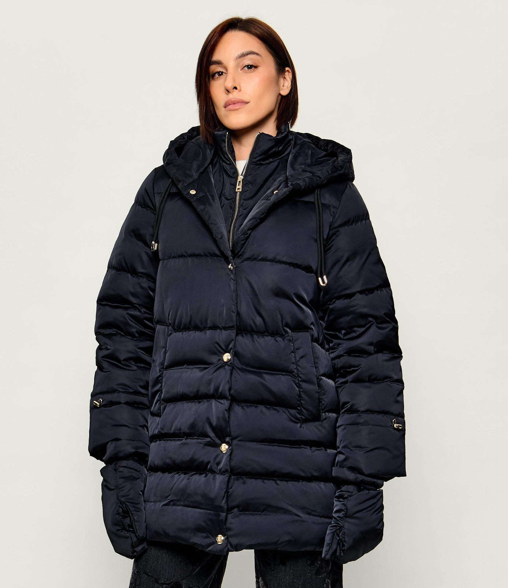 Liu Jo Sport Puchowa kurtka z szelkami 2w1 + rękawiczki Relaxed fit