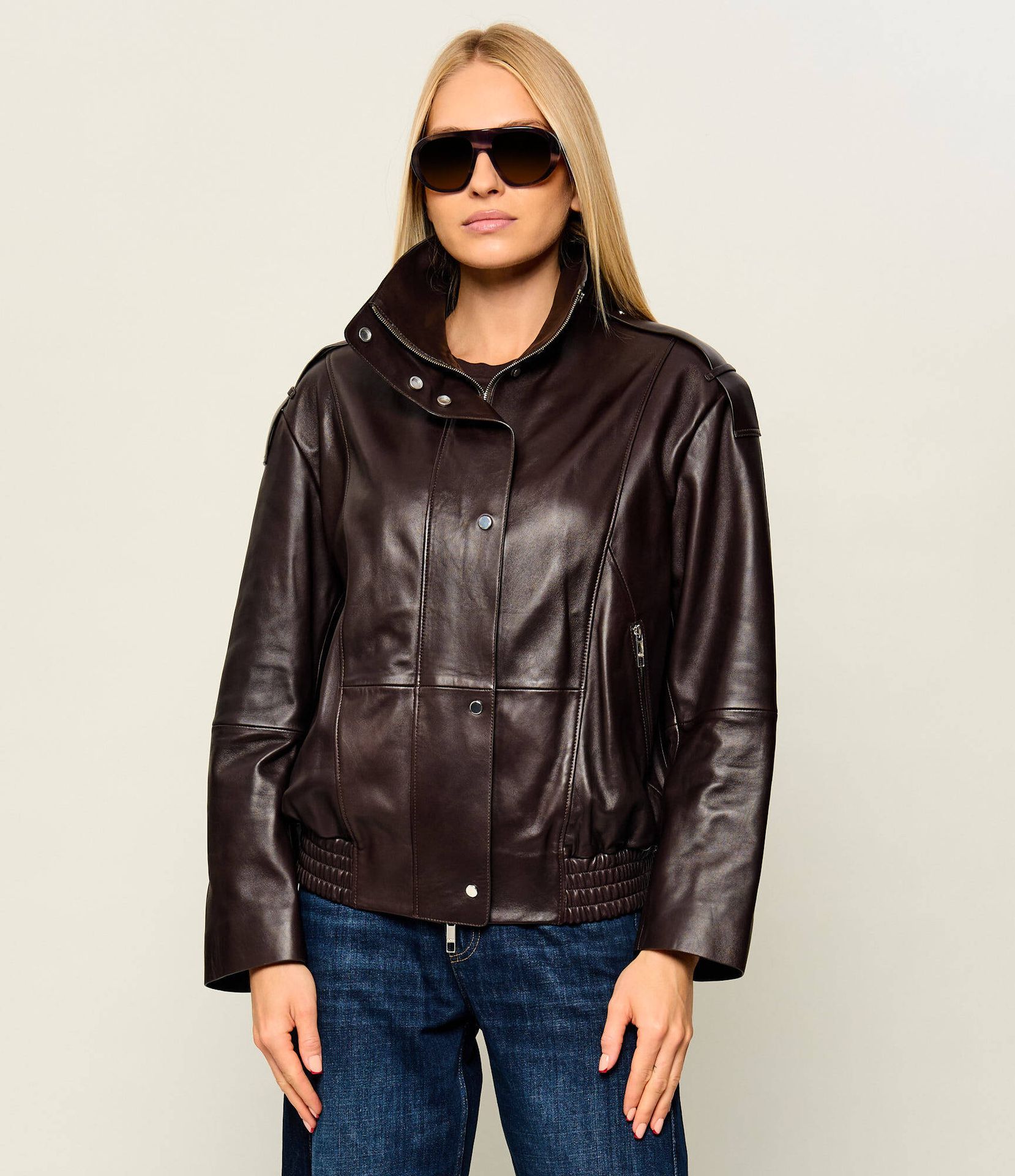 BOSS BLACK Skórzana kurtka Savani Regular Fit