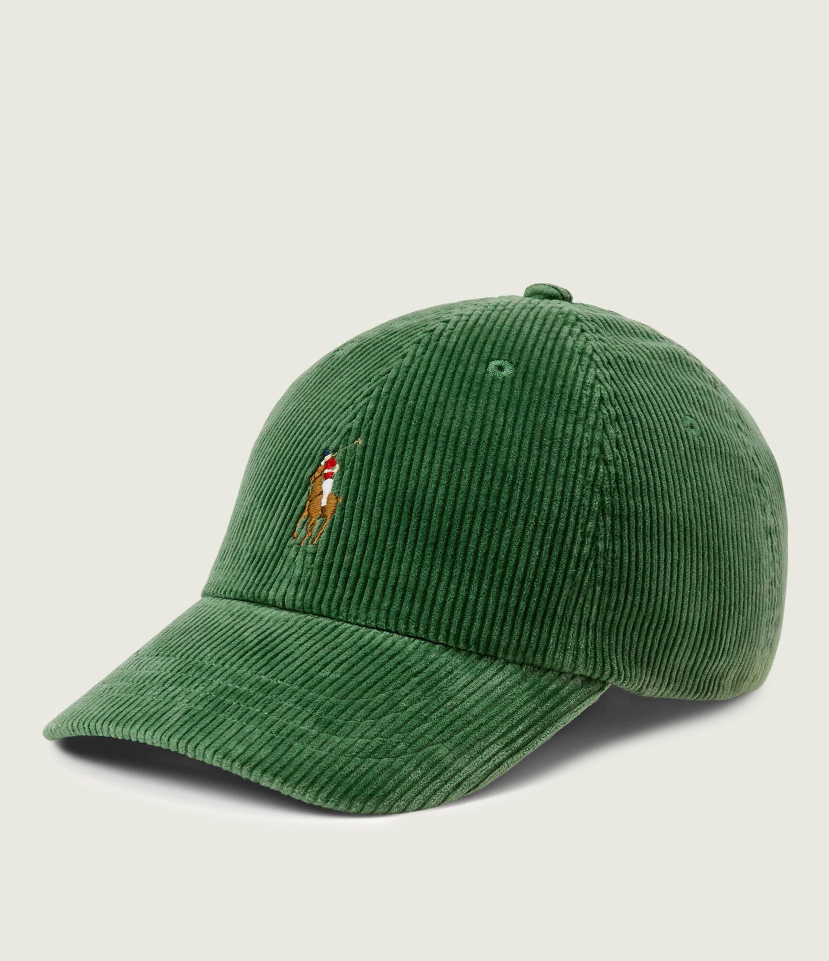 POLO RALPH LAUREN Sztruksowa bejsbolówka z dodatkiem skóry