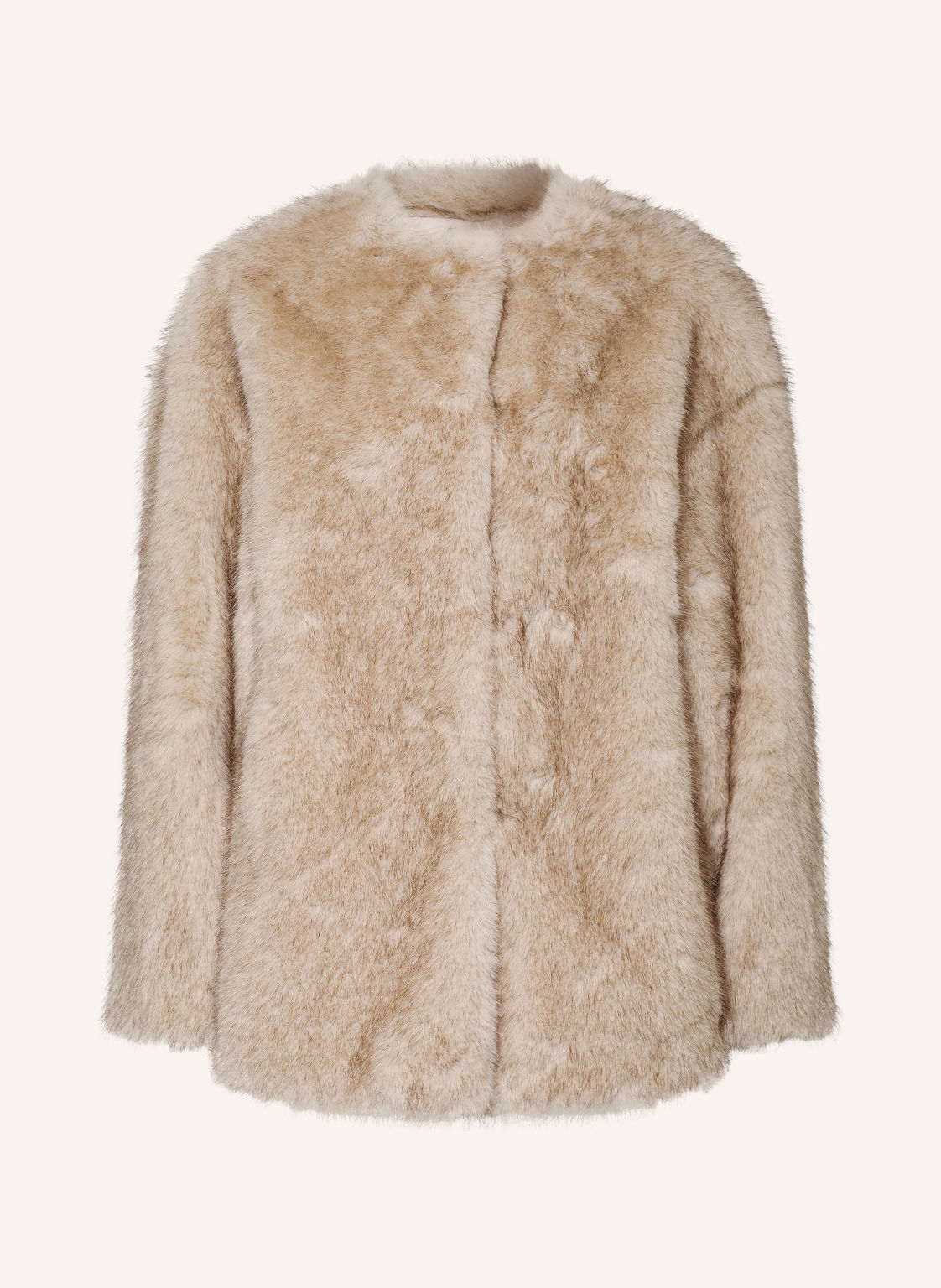 Guess Płaszcz Ze Sztucznego Futra beige