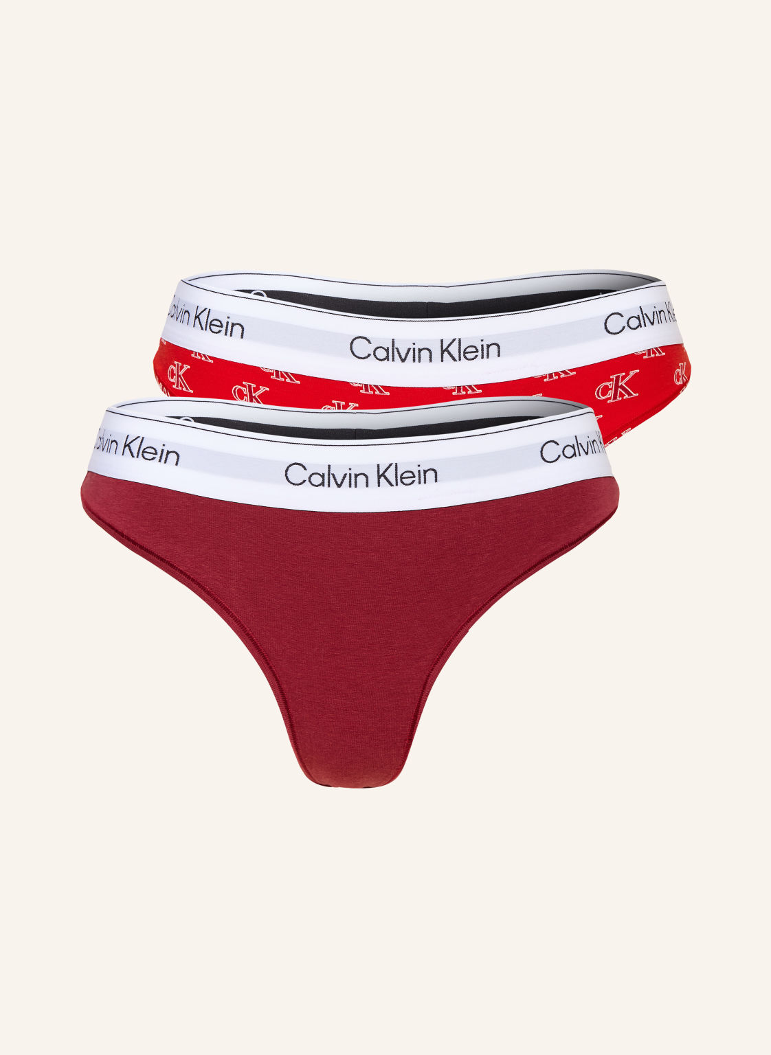 Calvin Klein Zestaw 2 Sztuk Stringów Icon Cotton Modal rot