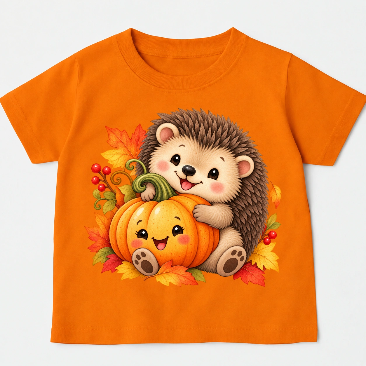 Pomarańczowa koszulka NA DZIEŃ DYNI Z jeżem i dynią - wzór jeżdynia40