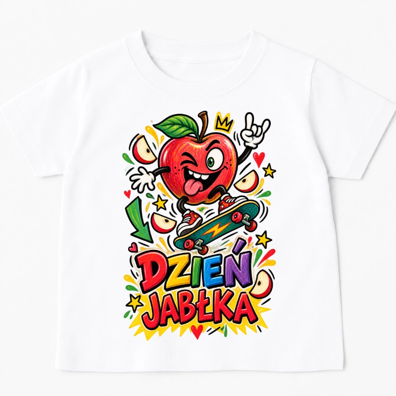 Koszulka dziecięca ''JABŁKO'' z jabłuszkiem AD11