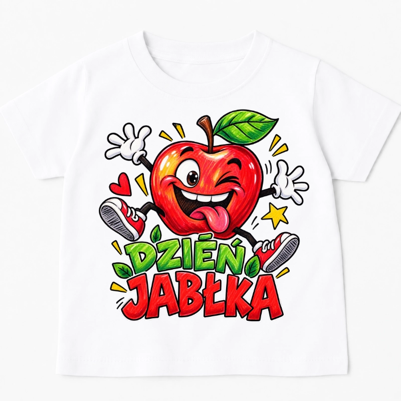 Koszulka dziecięca ''JABŁKO'' z jabłuszkiem AD16