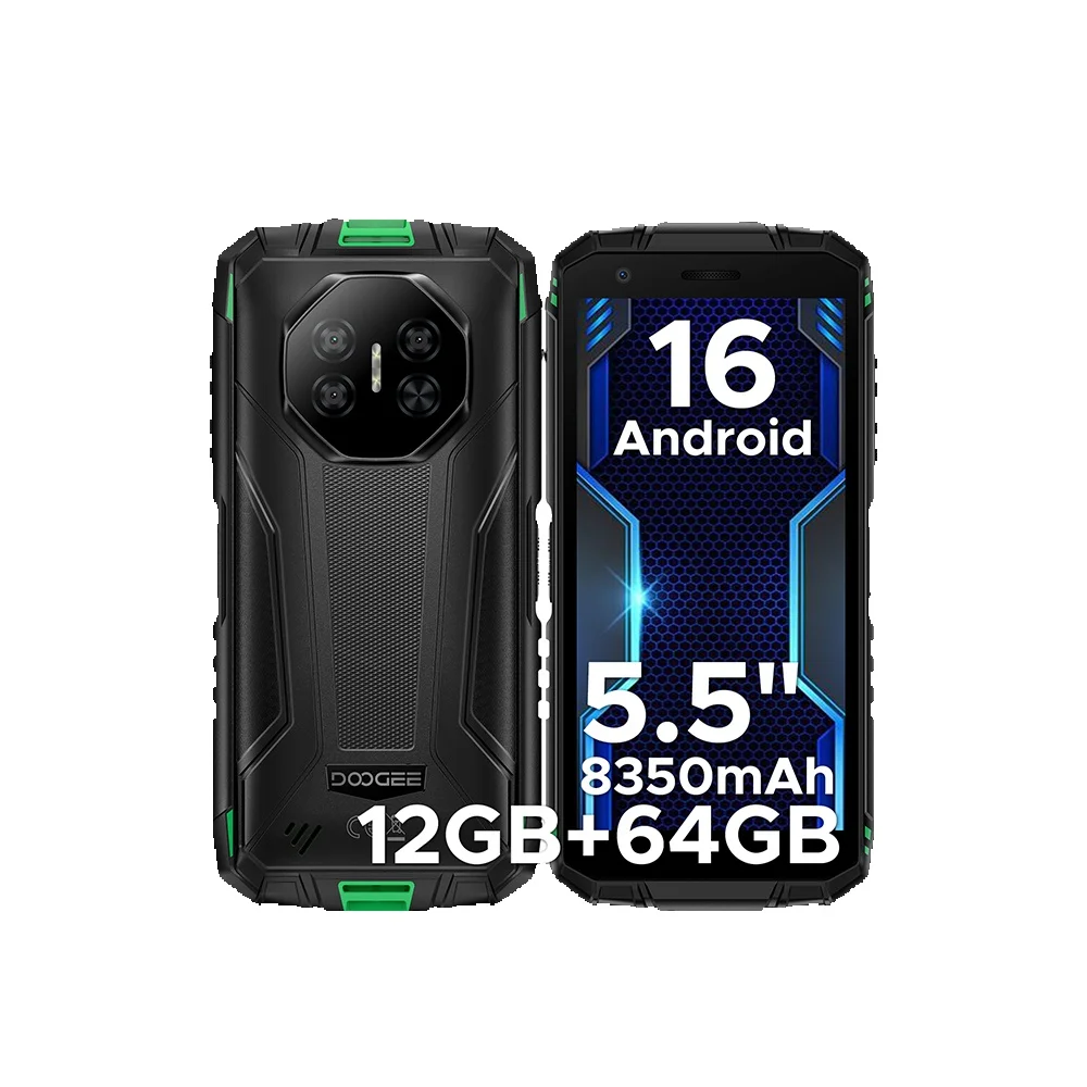 DOOGEE Fire 3 Wytrzymały smartfon, bateria 8350 mAh, wyświetlacz 5,5'', 12 GB RAM (3 GB + 9 GB), 64 GB ROM, smartfon z systemem Android, obsługuje Widevine L1 3GB 64GB Green