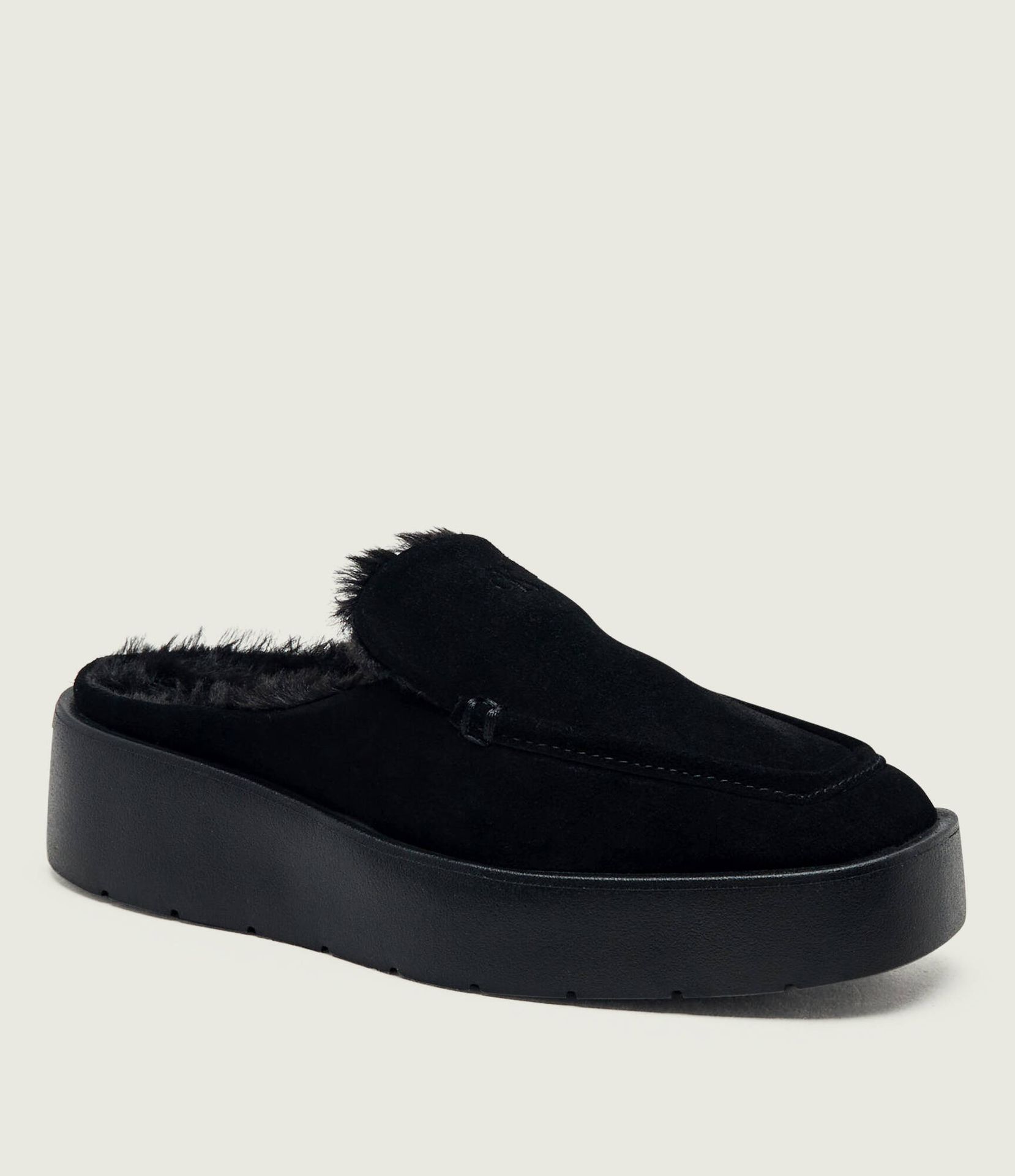 Calvin Klein Ocieplane mule zamsz shearling