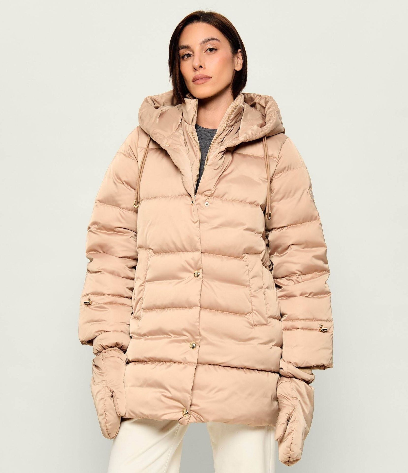 Liu Jo Sport Puchowa kurtka z szelkami 2w1 + rękawiczki Relaxed fit