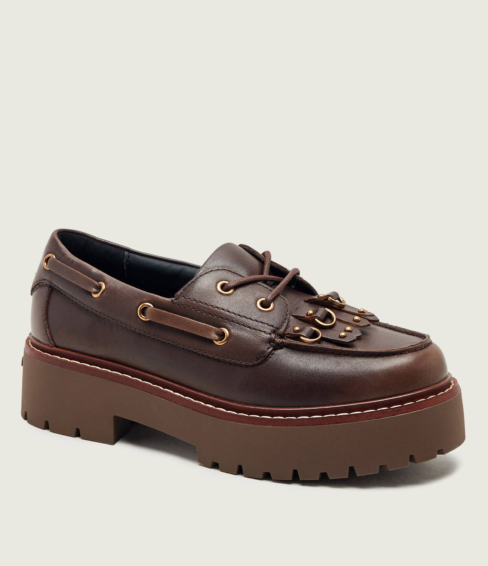 Pinko Skórzane loafersy Margaret 01