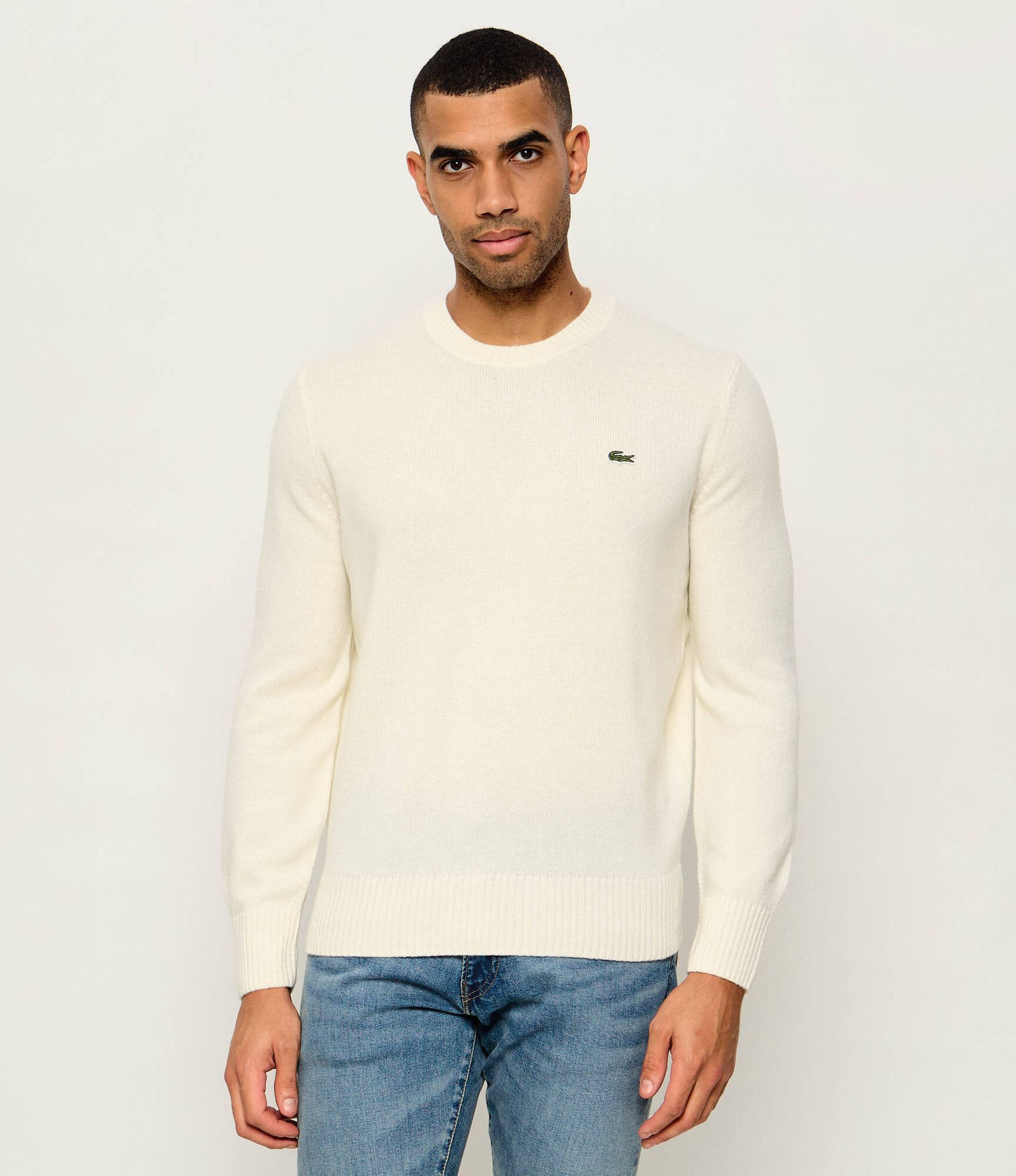 Lacoste Wełniany sweter Classic fit