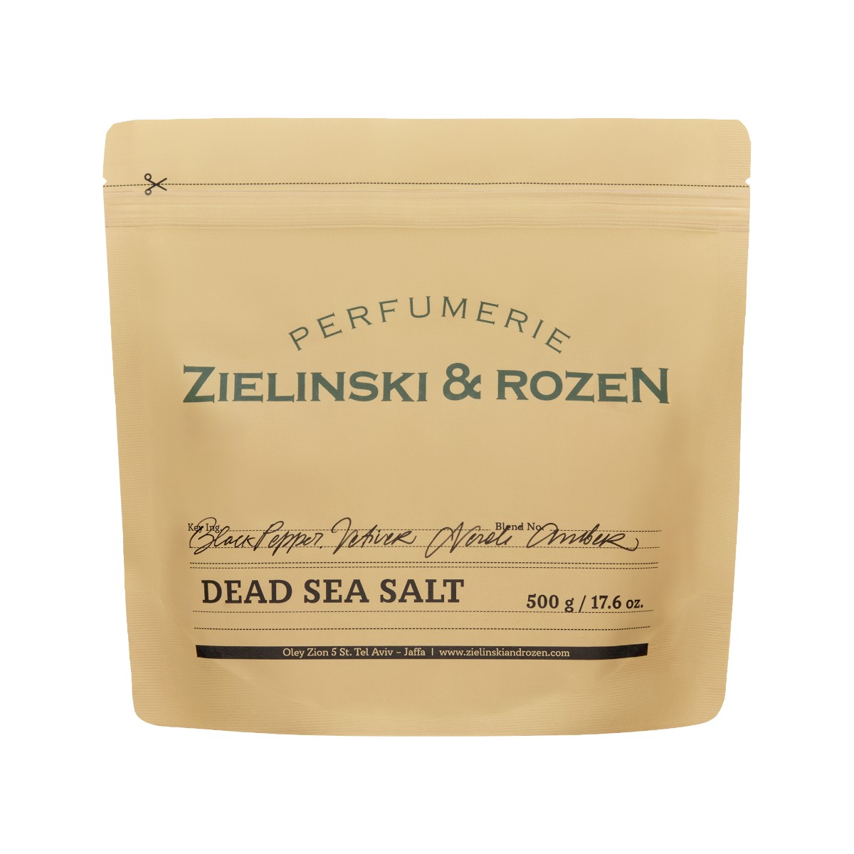 Zielinski & Rozen Sól do kąpieli z Morza Martwego Black Pepper, Vetiver, Neroli, Amber, 500 g