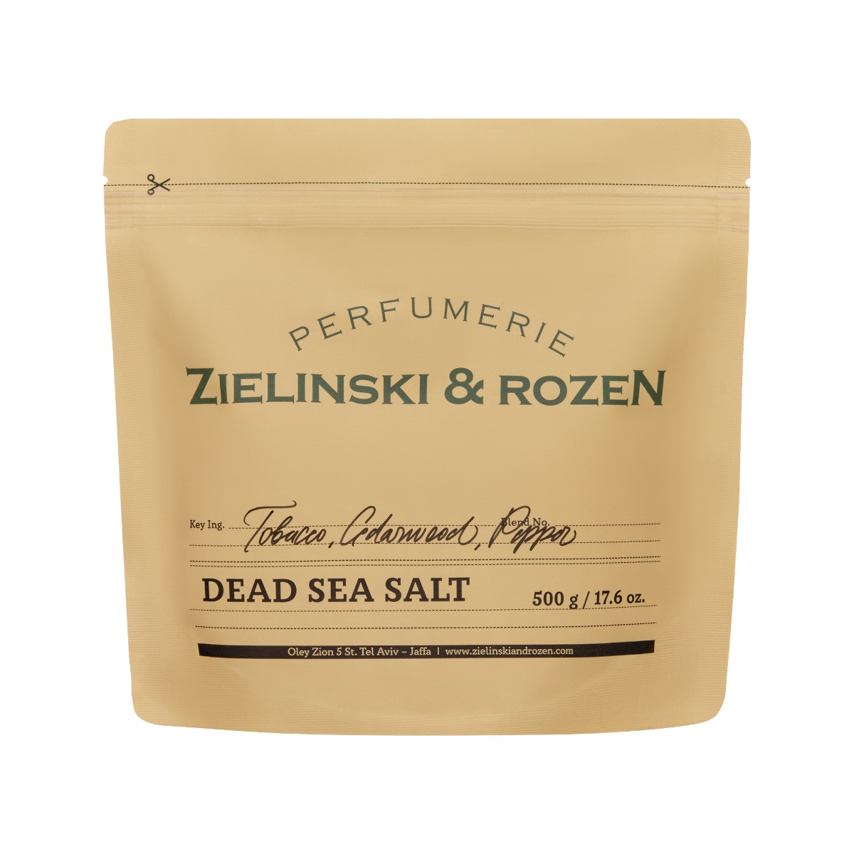 Zielinski & Rozen Sól do kąpieli z Morza Martwego Tobacco, Cedarwood, Pepper, 500 g